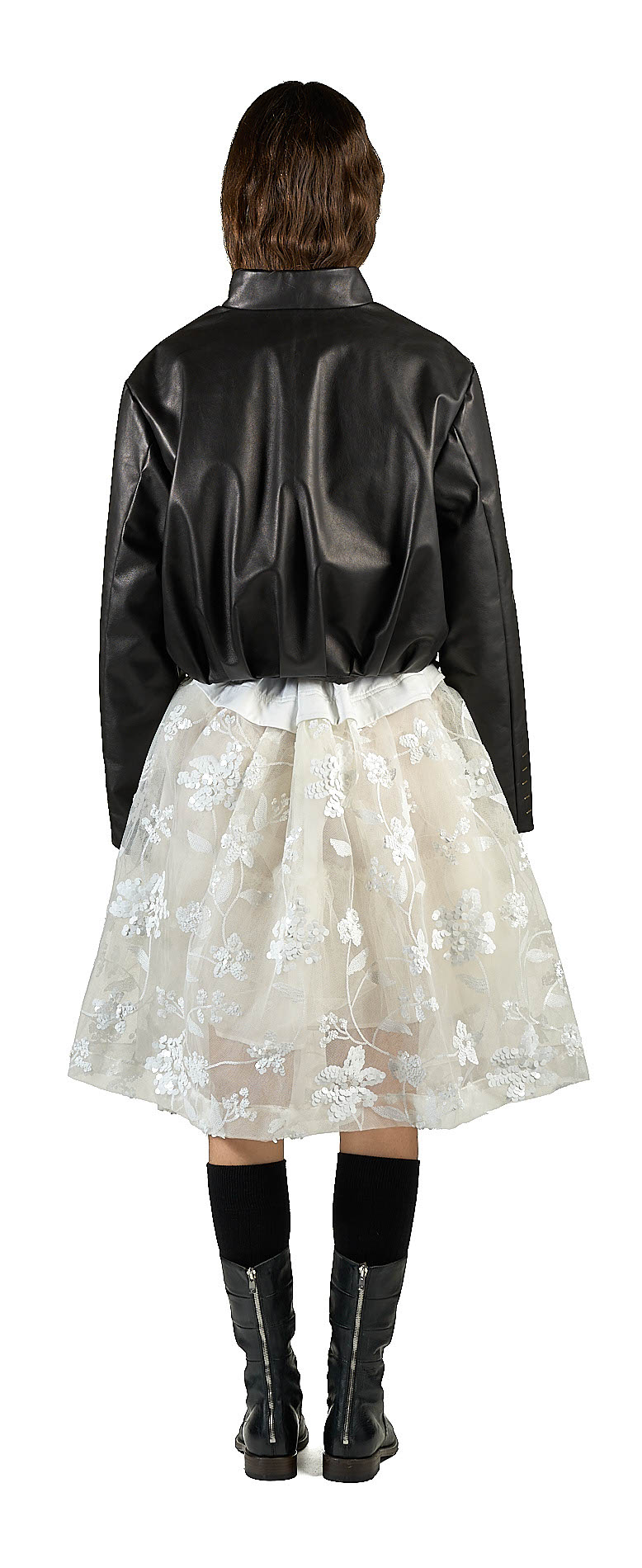 DANIELE BASTA LEATHER AND SILVER JACKET